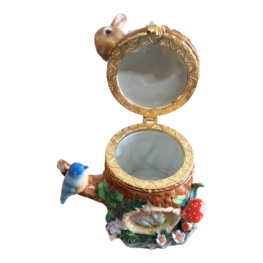 Charming Rabbit and Bird Trinket Box - Picture 5 of 8